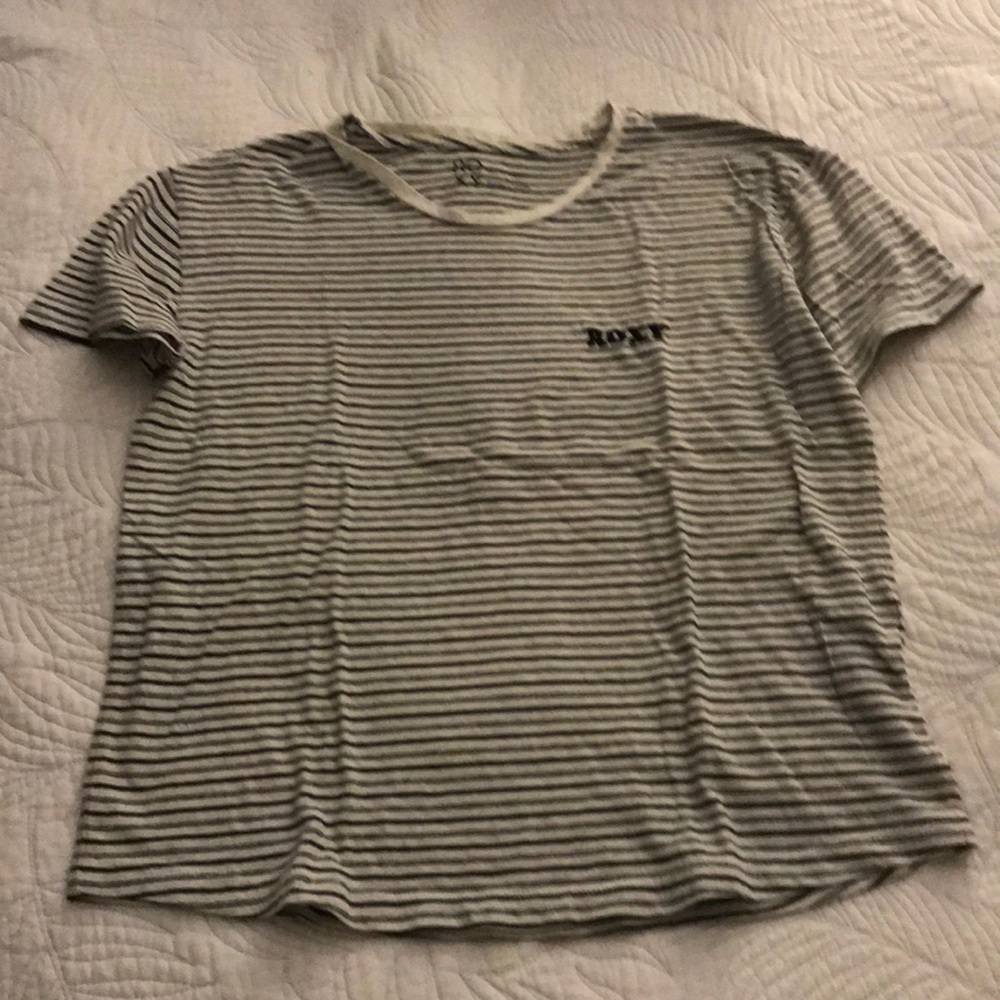 Black and White Striped Roxy Shirt
